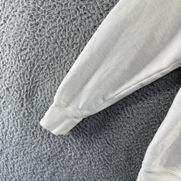 Detroit Sweatshirt Women's Medium White Blue Graphic Crewneck Spellout Football - Picture 4 of 10